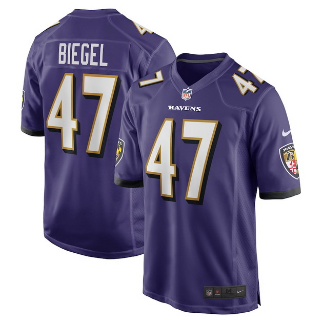 mens nike vince biegel purple baltimore ravens player game jersey